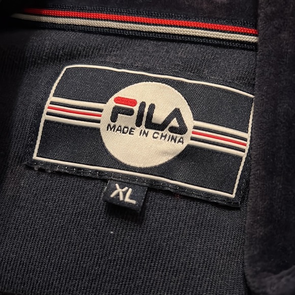 Fila Men’s Velour Jacket Navy - Picture 4 of 4